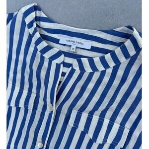 Women's Gerard Darel blue and white‎ striped tie waist shirt dress Size 38